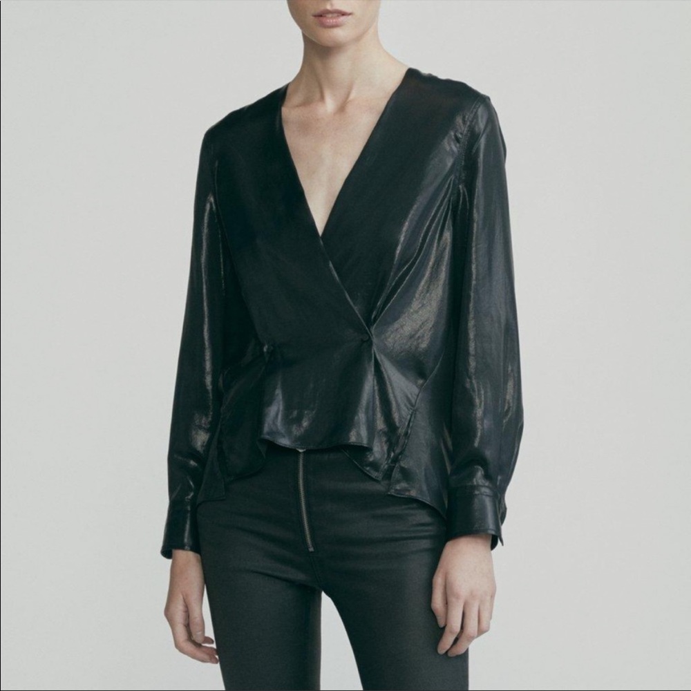 Rag & Bone | Debbie Lamé V-Neck Top
